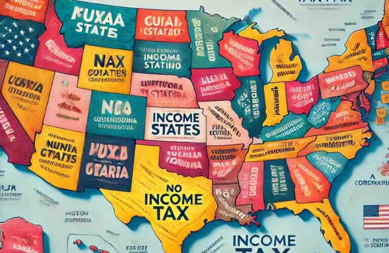 Tax Free States Map in USA